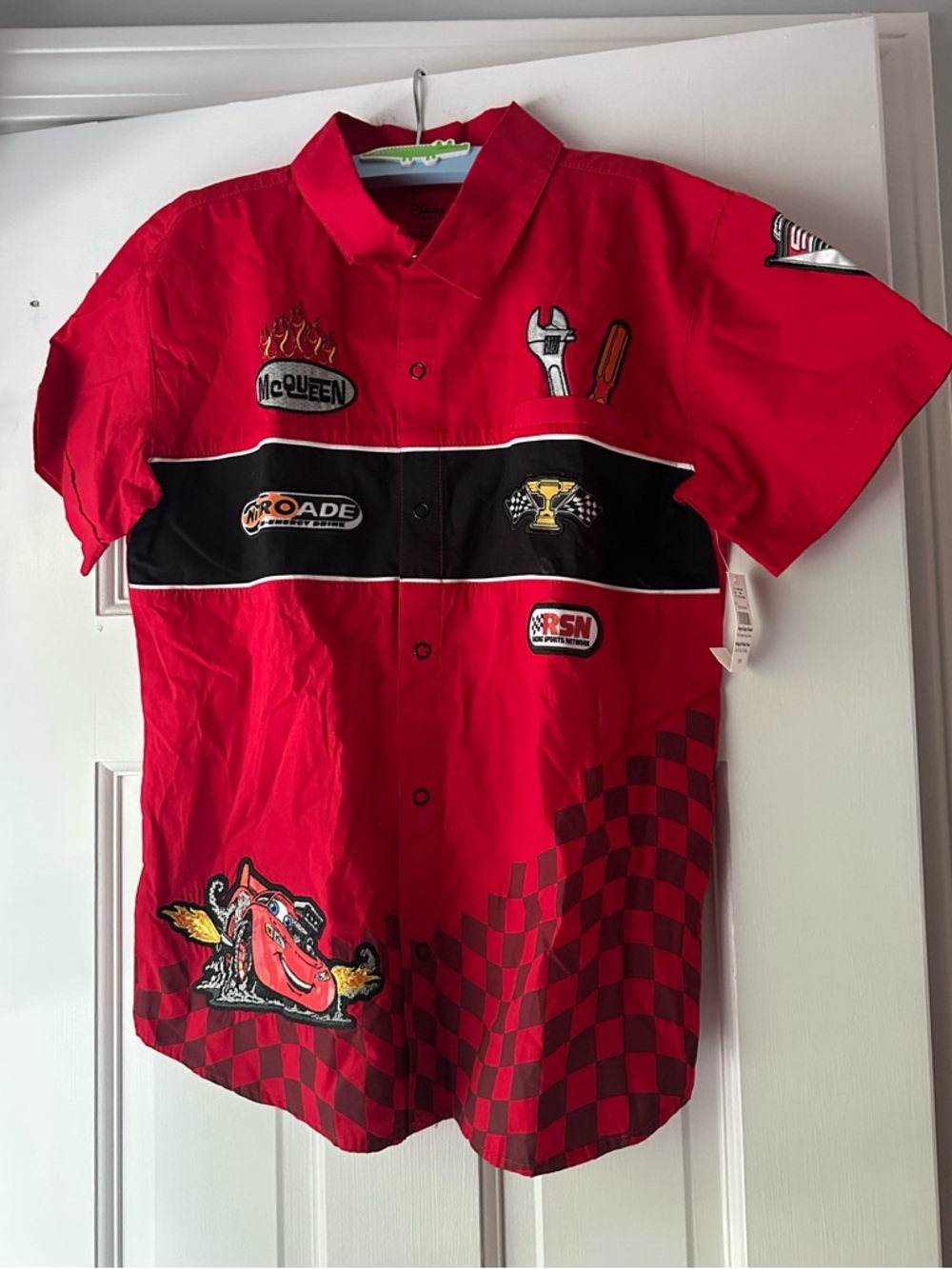 Disney Store Cars Lightning McQueen Red Racing Shirt. Kids size 7/8. NWT.